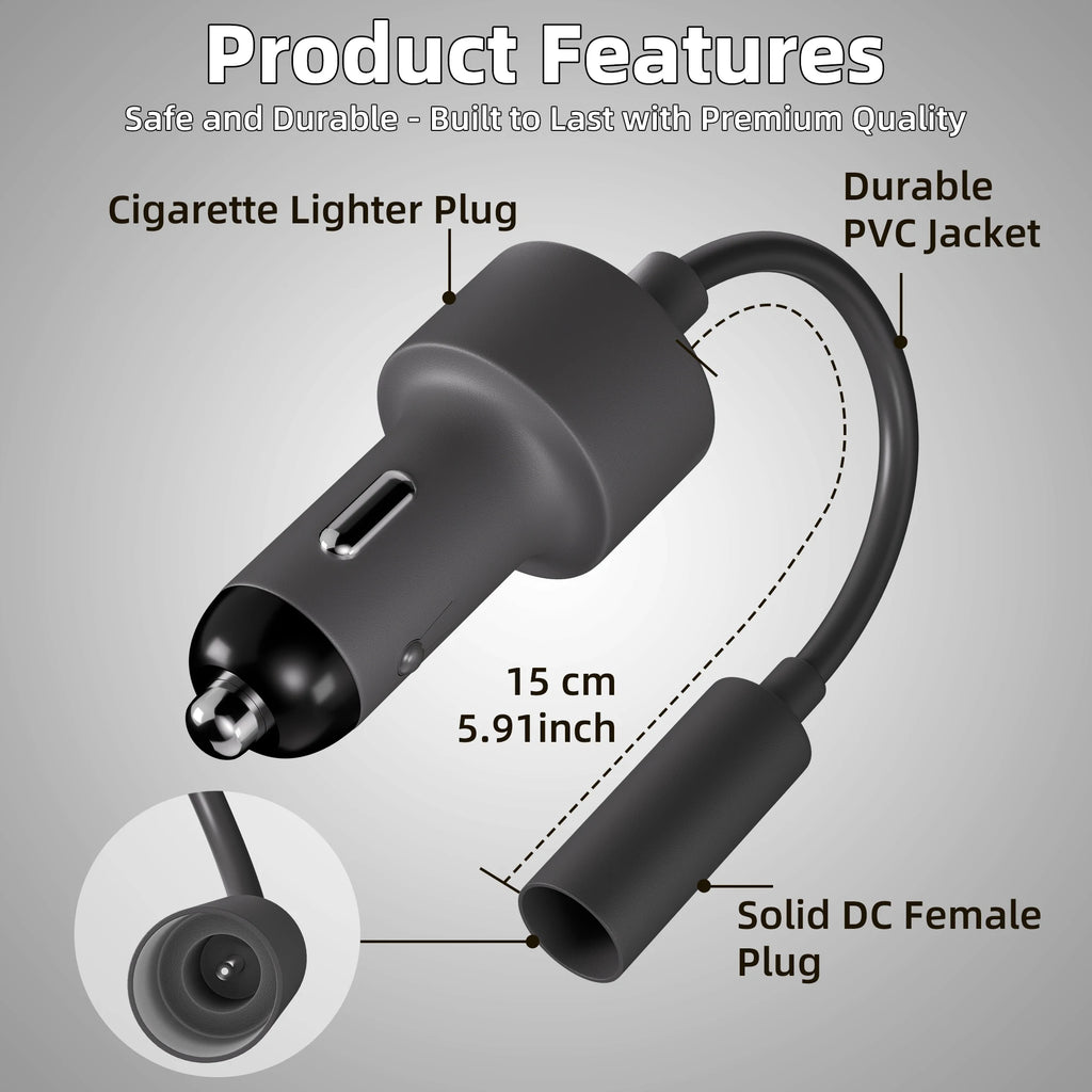 Starlink Mini Car Charger Cigarette to DC Male 12V to 20V Starlink