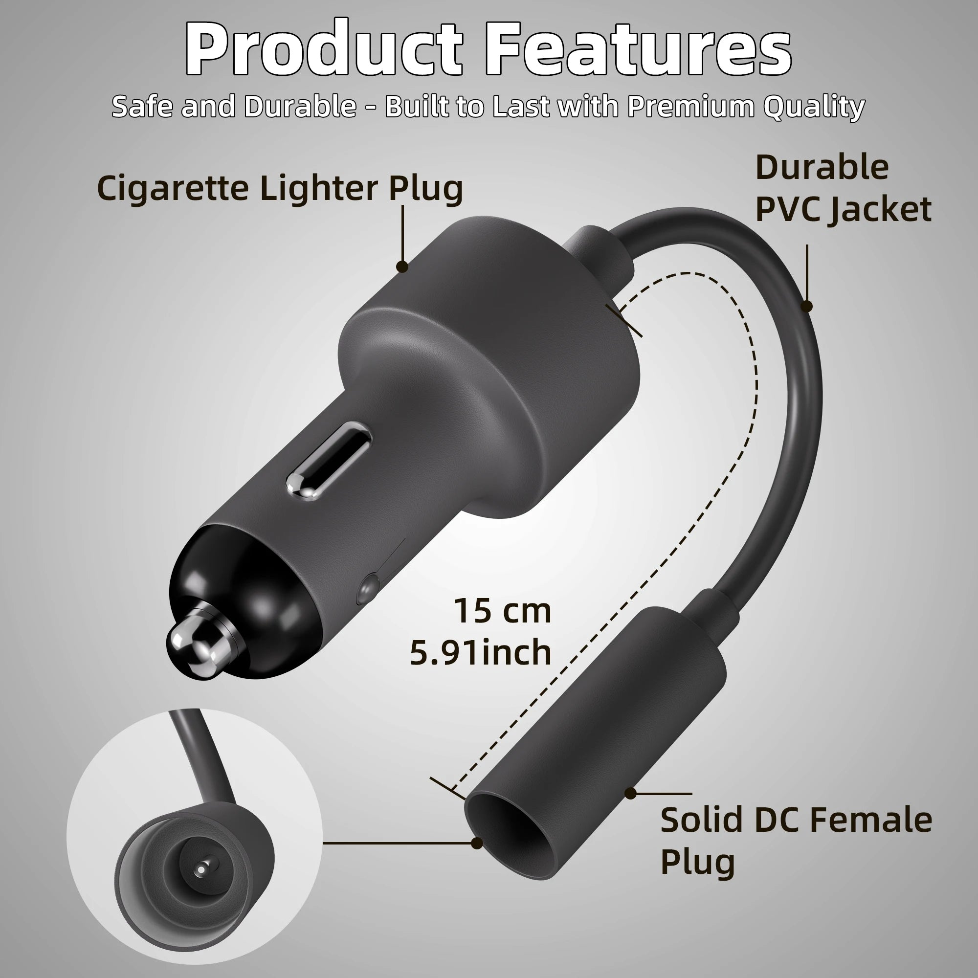 Starlink Mini Car Charger Cigarette to DC Male 12V to 20V Starlink