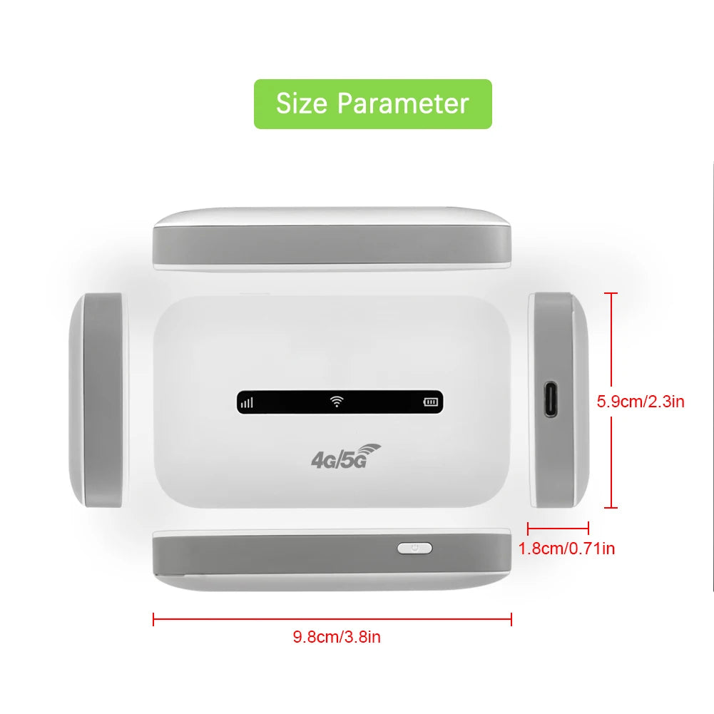 4G LTE Router Wireless WiFi 3000mAh Mobile Hotspot with SIM Card Slot