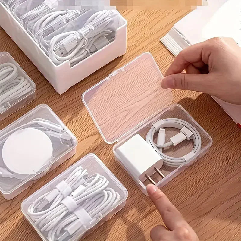 Cable Organizer Storage Box Set Durable Plastic Daily Office Supplies