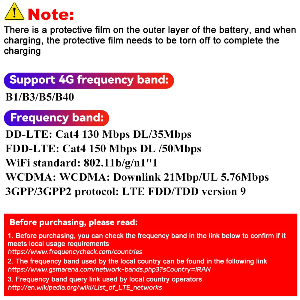 4G Lte Router Wireless Wifi 2100mAh Mobile Hotspot with SIM Card Slot