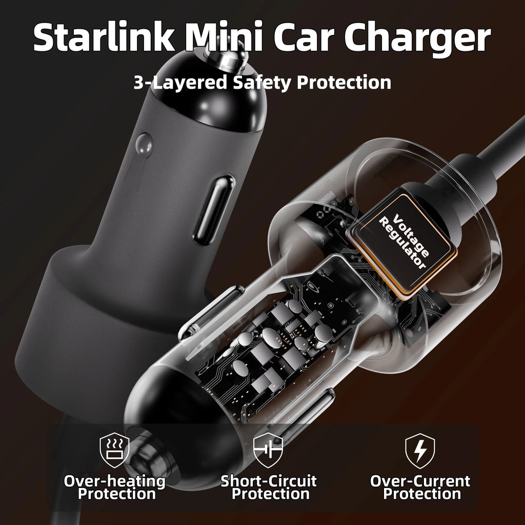 Starlink Mini Car Charger Cigarette to DC Male 12V to 20V Starlink