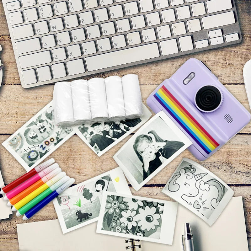 kids instants camera with 32GB memory card&color pencil, dual cameras,