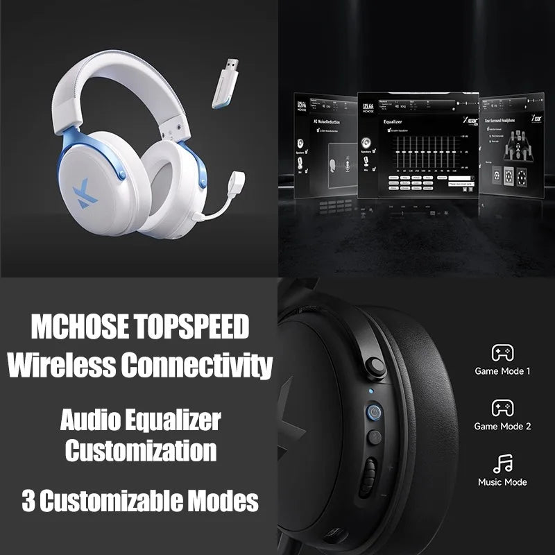 MCHOSE V9 pro E-Sports Headset with Microphone Tri-Mode Gaming USB