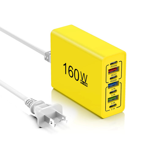 160W 7 Ports USB Charger USB Type C Wall Charger Adapter For Xiaomi