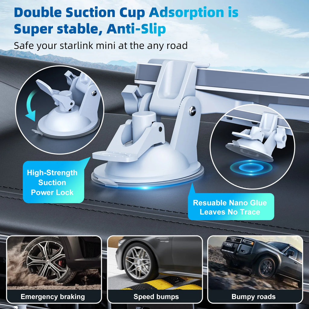One Bracket 2 Suction Cups For Starlink Mini Sunroof Suction Cup Car