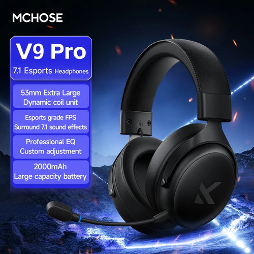 MCHOSE V9 pro E-Sports Headset with Microphone Tri-Mode Gaming USB