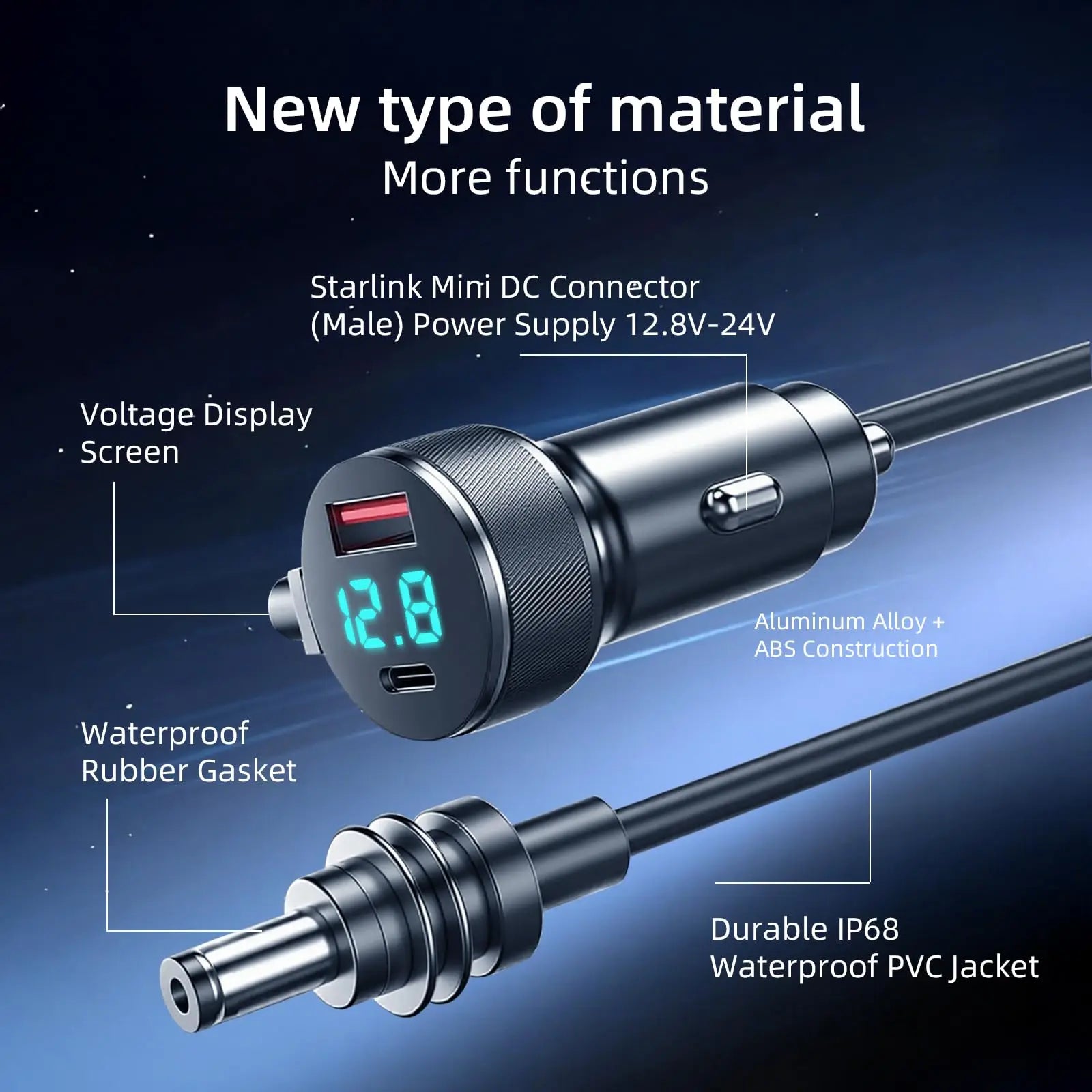 3-in-1 Starlink Mini Cable 3M/5M High Speed Charging USB C/USB A