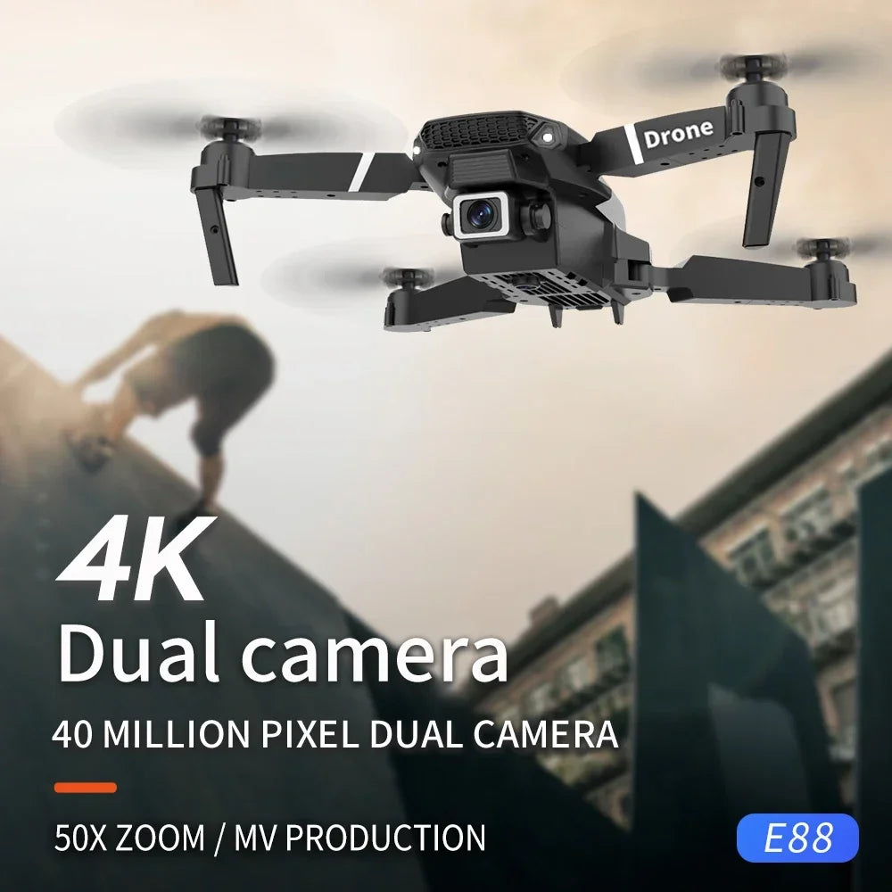 E88Pro4K DroneWiFi FPV HD Camera/Foldable RC Quadcopter/Altitude
