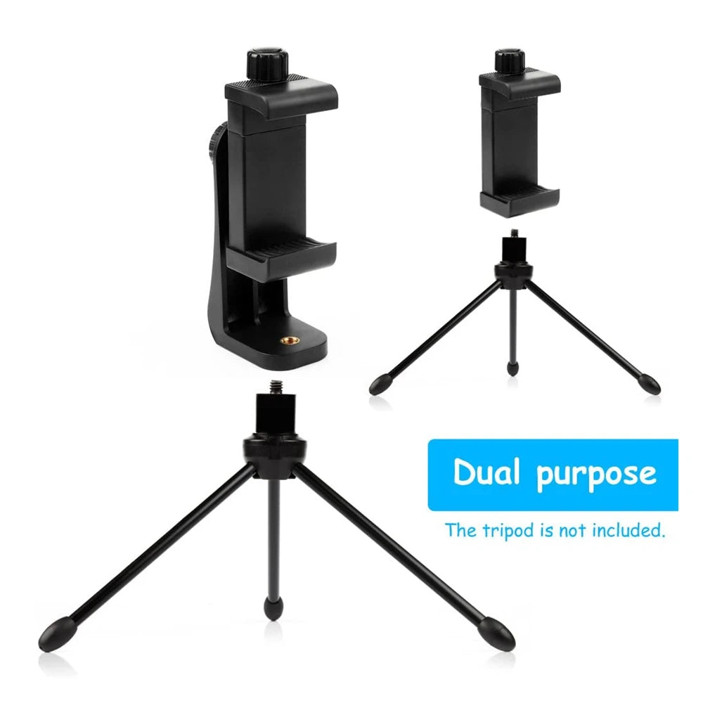 Tripod Mount Universal 360 Degree Mobile Phone Clip Compatible With