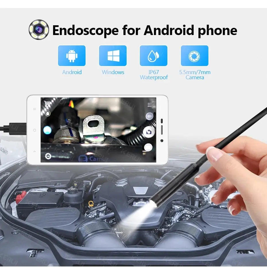 7MM Android Endoscope Camera 3 IN1 Micro USB Type C Borescope Mini