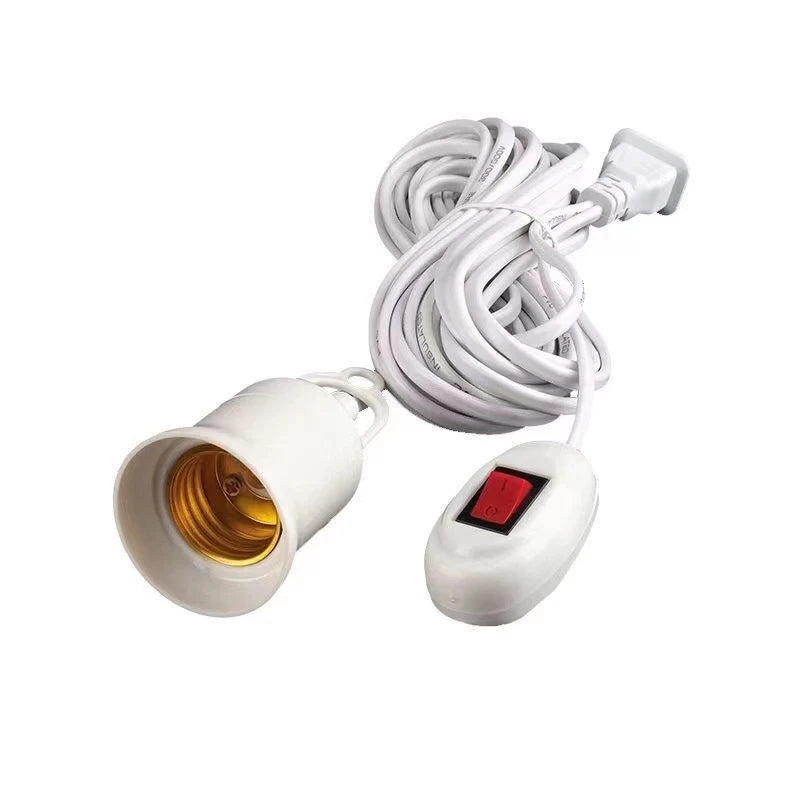 5/10m Lamp Bases Universal With Switch Led Bulb Socket Adapter E27
