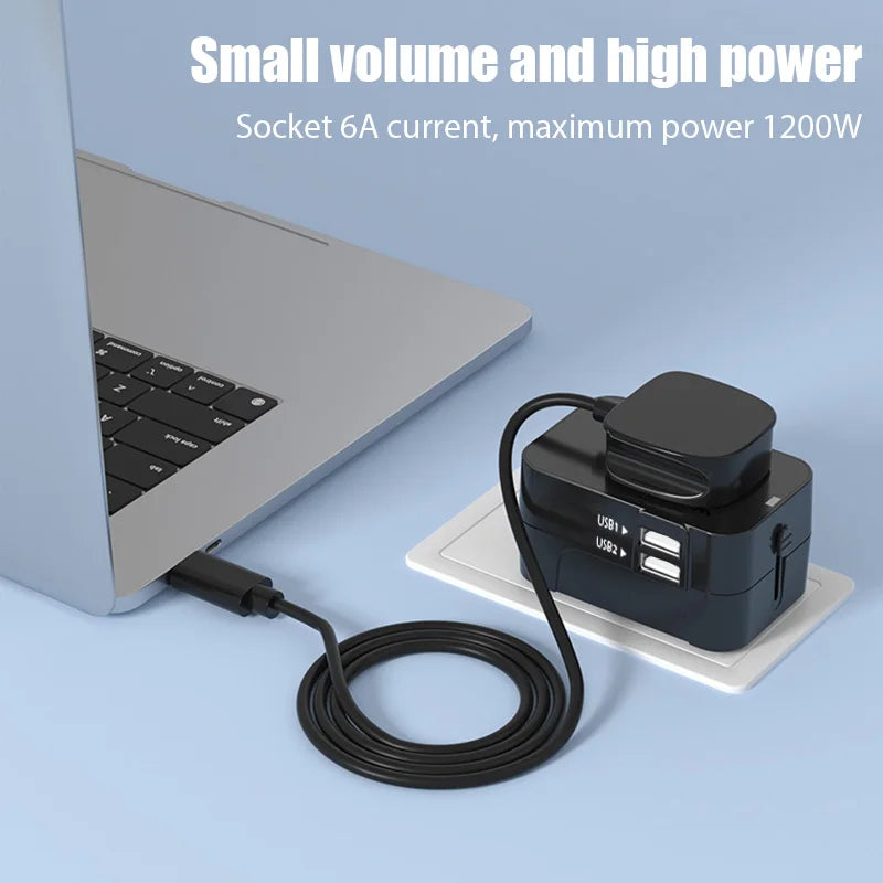 Global Universal Conversion Travel Plug USB Sockets EU US AC Power