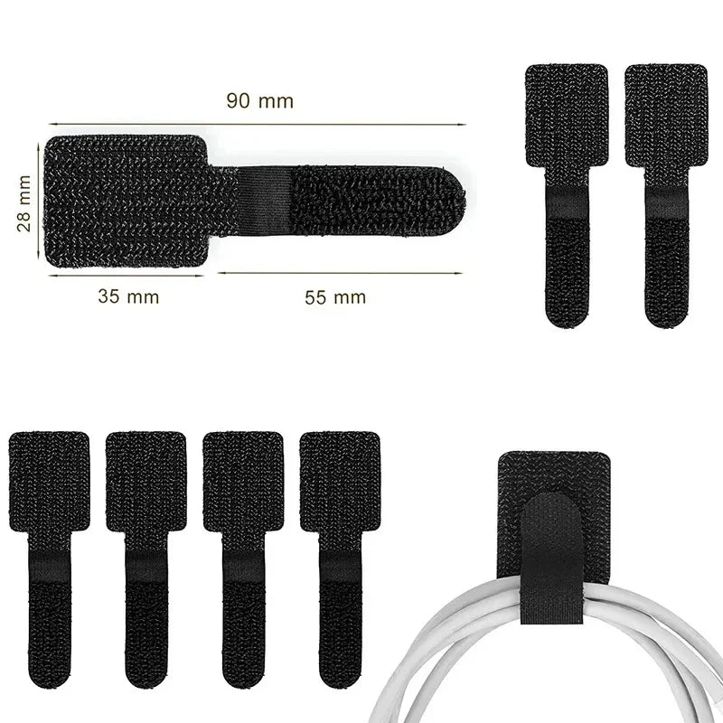 20/10/5PCS Releasable Cable Organizer Ties Mouse Earphones Wire