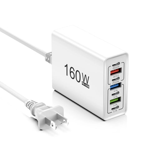 160W 7 Ports USB Charger USB Type C Wall Charger Adapter For Xiaomi
