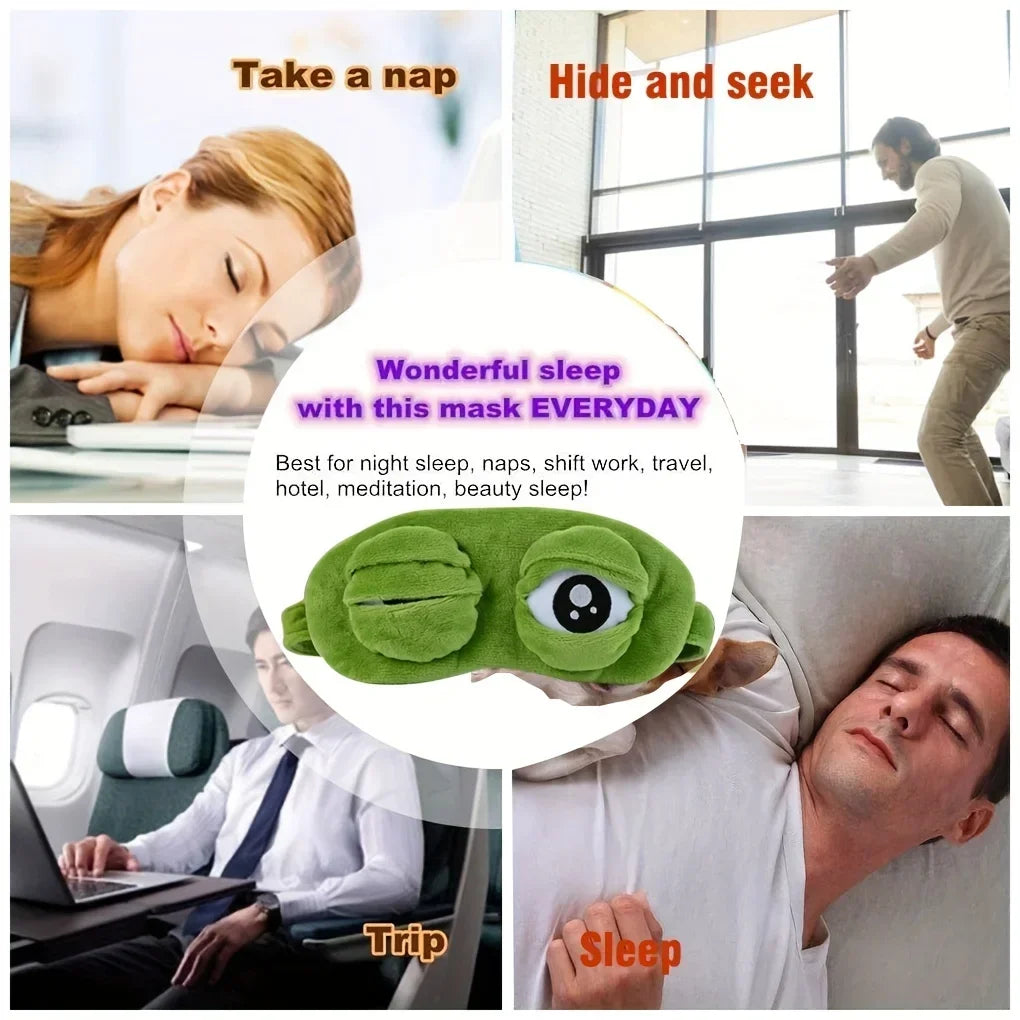 3D Frog Sleep Mask Natural Sleeping Eyeshade Women Men Creative