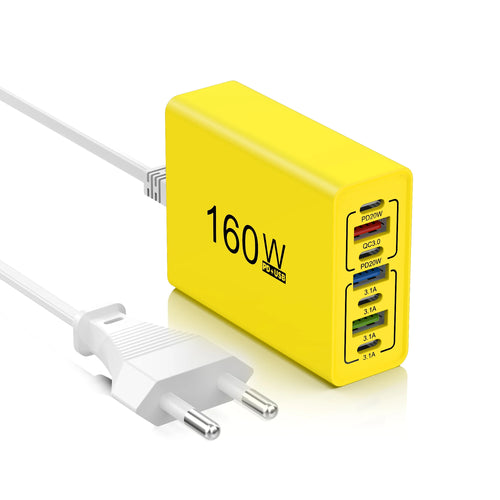 160W 7 Ports USB Charger USB Type C Wall Charger Adapter For Xiaomi