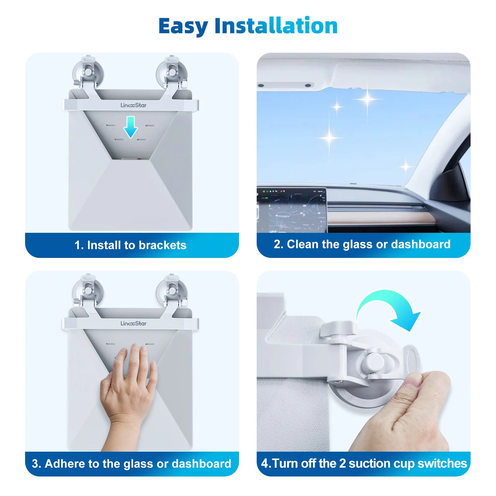 One Bracket 2 Suction Cups For Starlink Mini Sunroof Suction Cup Car