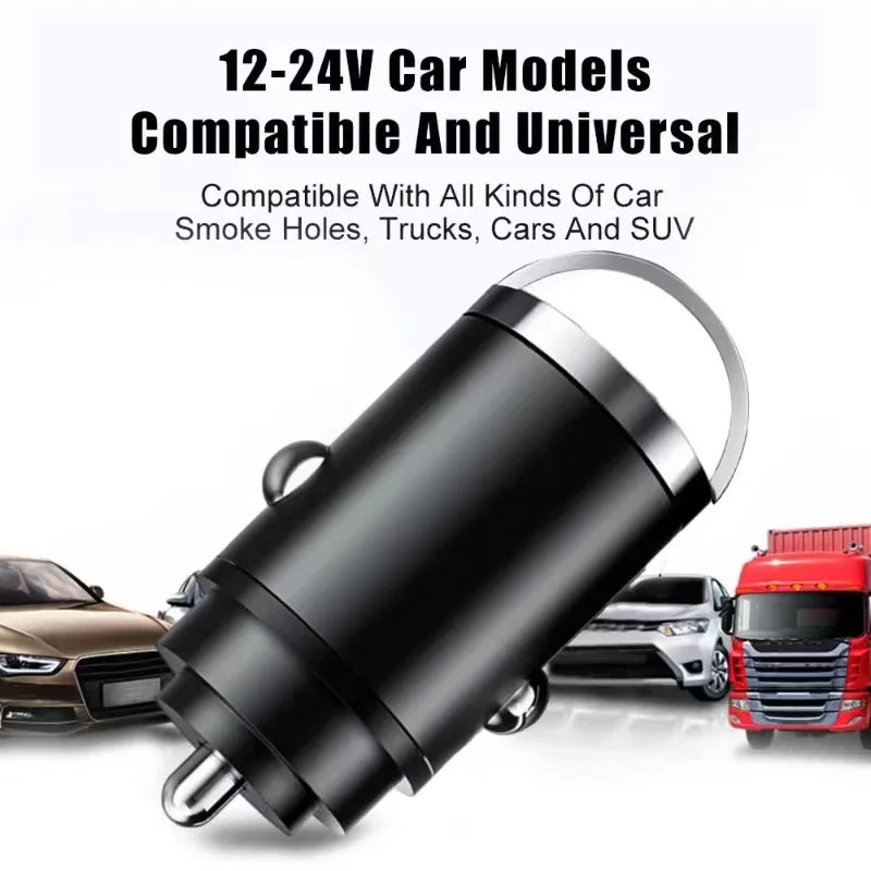 100W Mini Car Charger QC3.0 PD USB Type C Fast Charging For iPhone