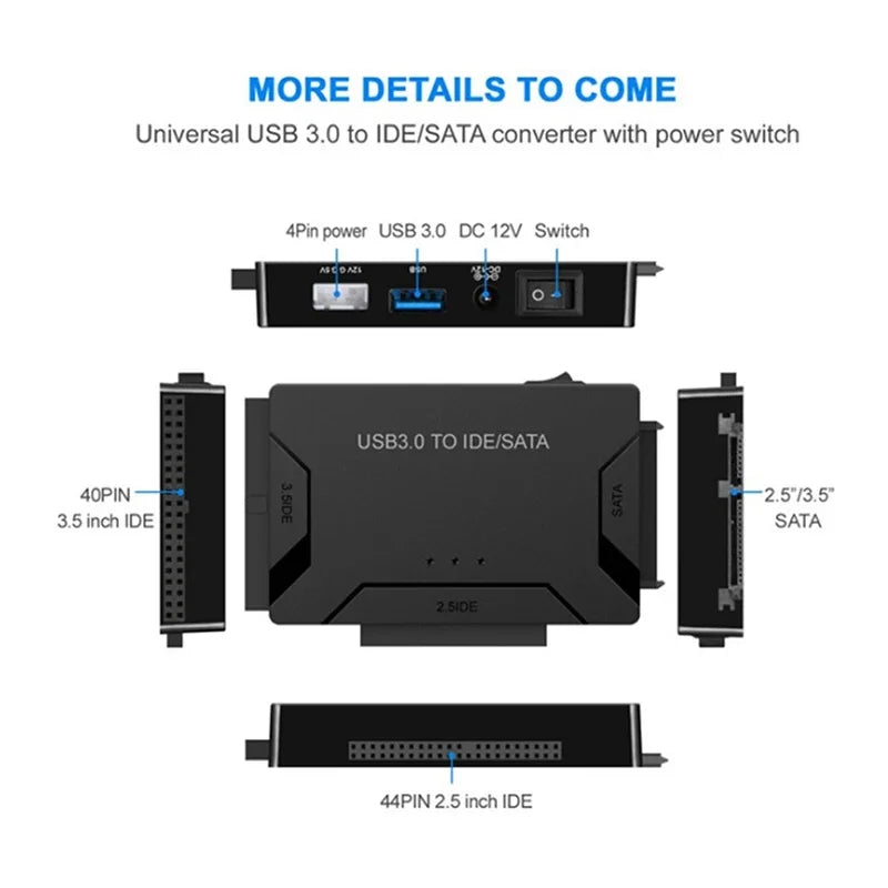 SATA/IDE to USB 3.0 Adapter Hard Drive Adapter Converter for Universal