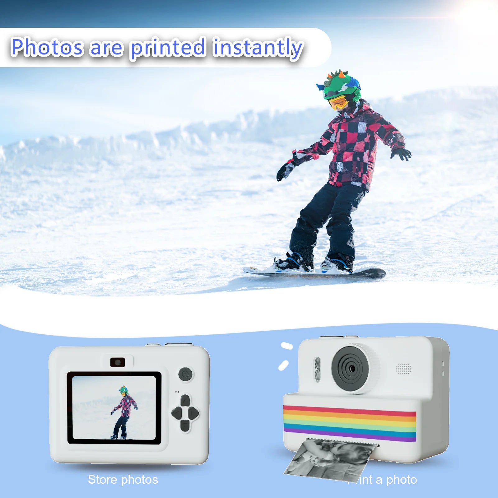 kids instants camera with 32GB memory card&color pencil, dual cameras,