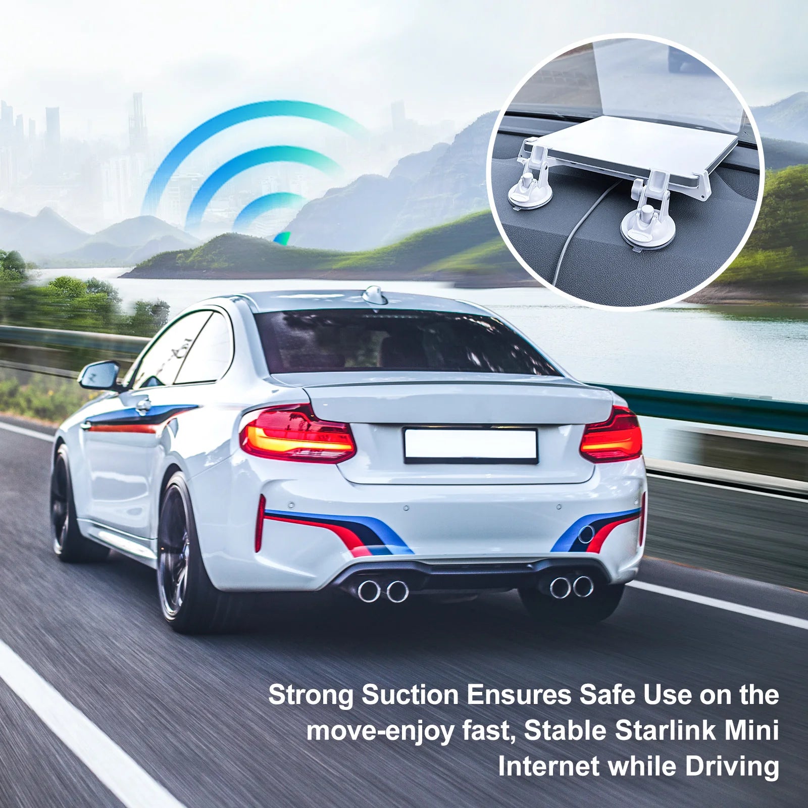 One Bracket 2 Suction Cups For Starlink Mini Sunroof Suction Cup Car