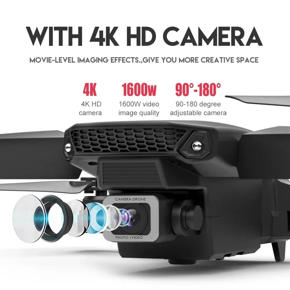 E88Pro4K DroneWiFi FPV HD Camera/Foldable RC Quadcopter/Altitude
