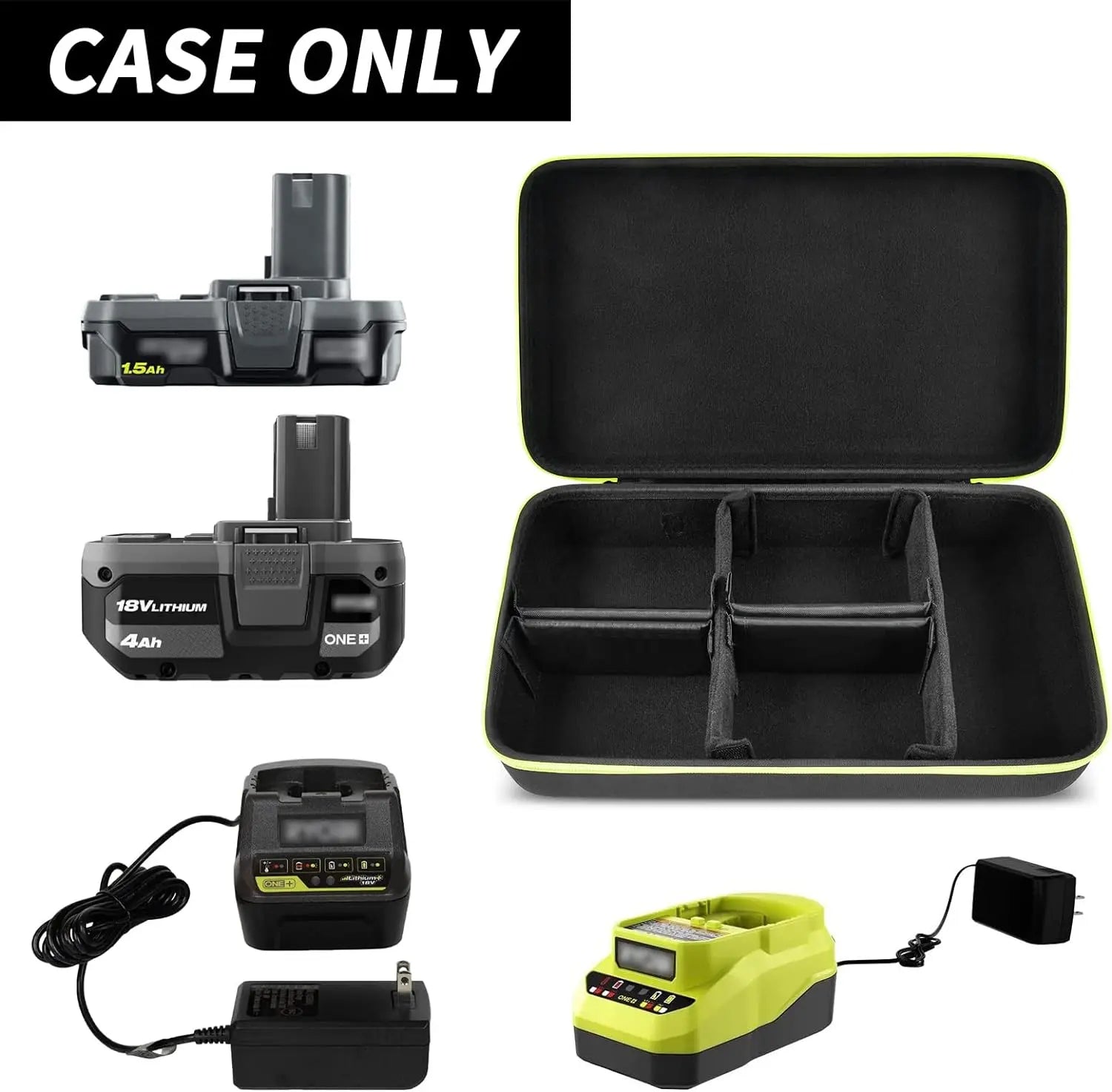 Case Compatible with Ryobi ONE+ 18V Lithium-Ion 4.0/ 3.5/ 3.0/ 2.0/