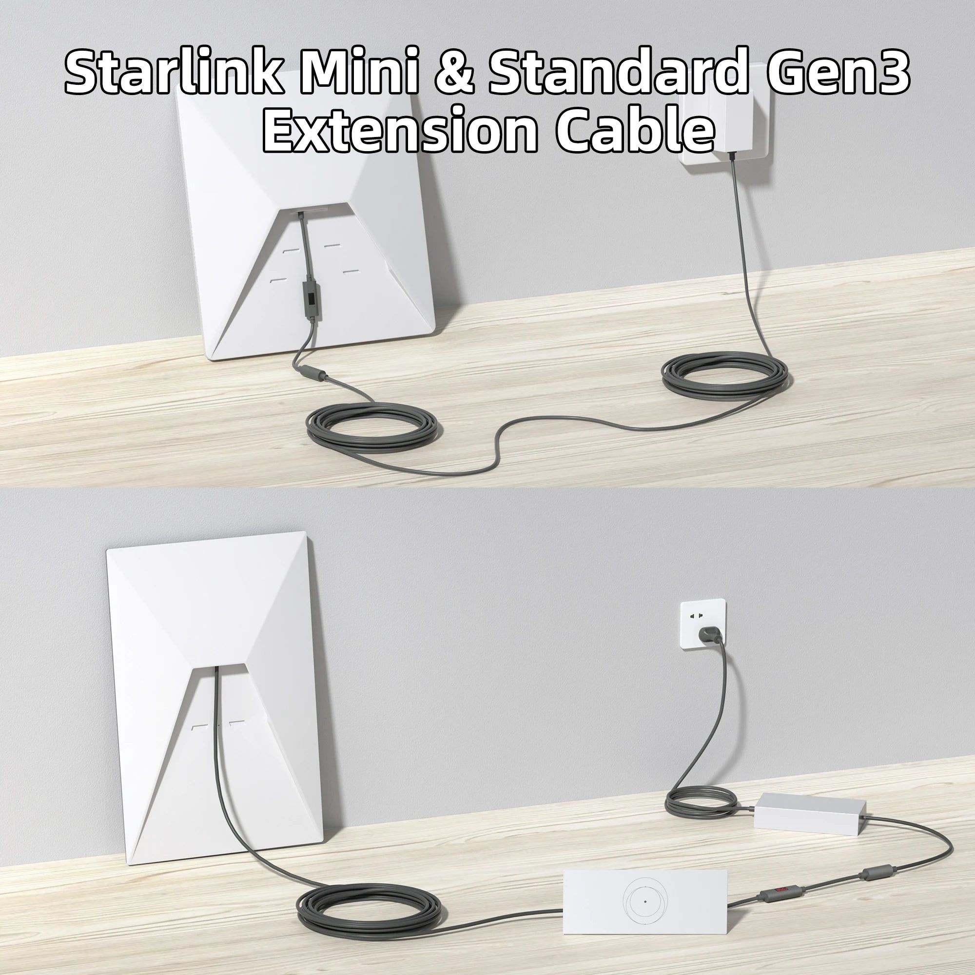 Starlink Mini Extension Cable with Current and Voltage Digital Display