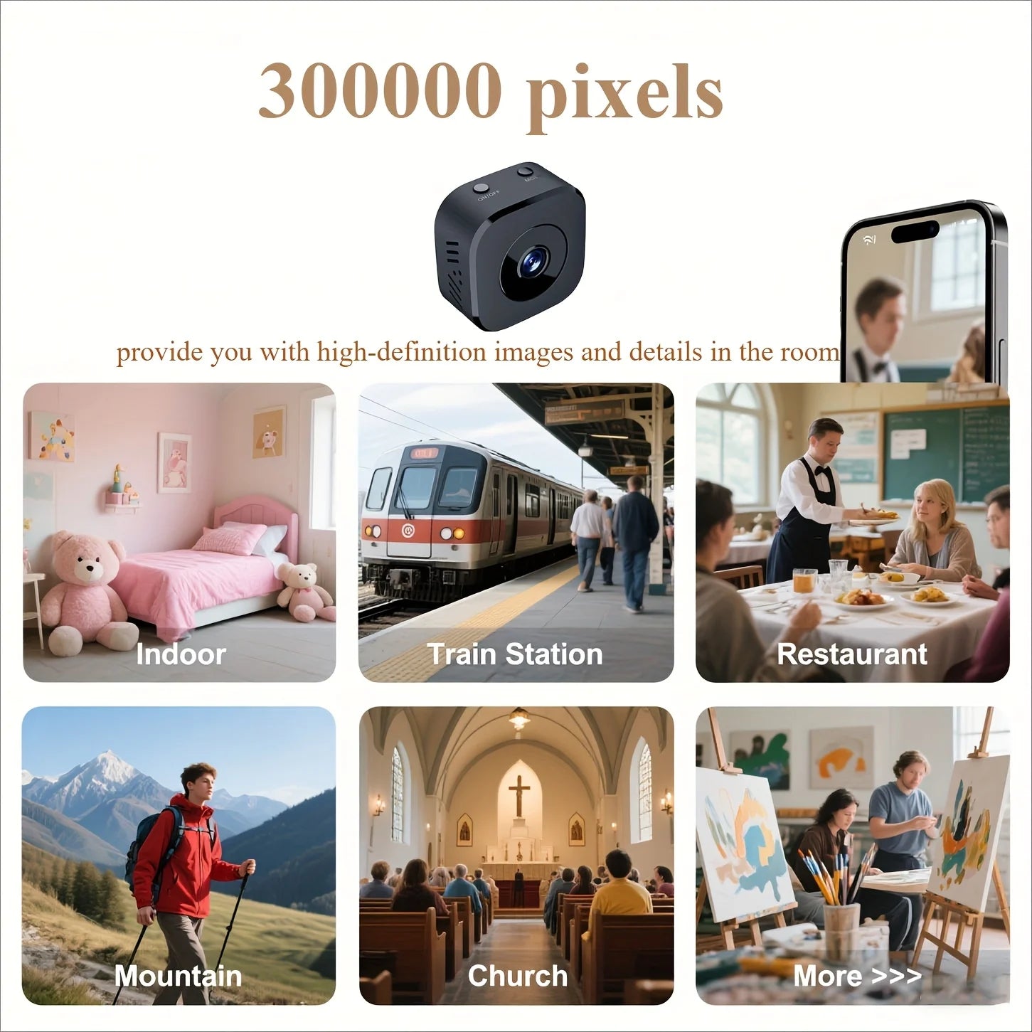 Security Camera HD Mini Full Color Night Vision High Definition WiFi