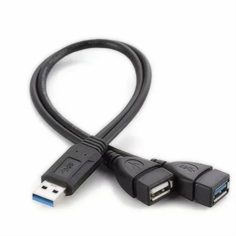 Universal USB 3.0 2.0 Male To Dual USB 3.0 Female Jack Splitter 2 Port