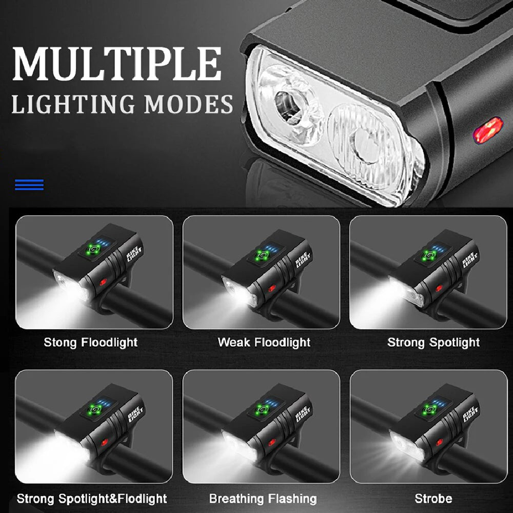 T6 LED Bike Front Light Bicycle Headlight Rechargeable Bright MTB Road