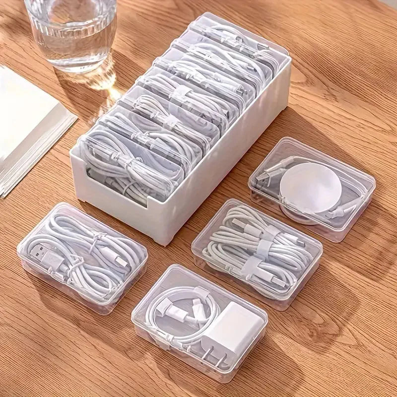 Cable Organizer Storage Box Set Durable Plastic Daily Office Supplies