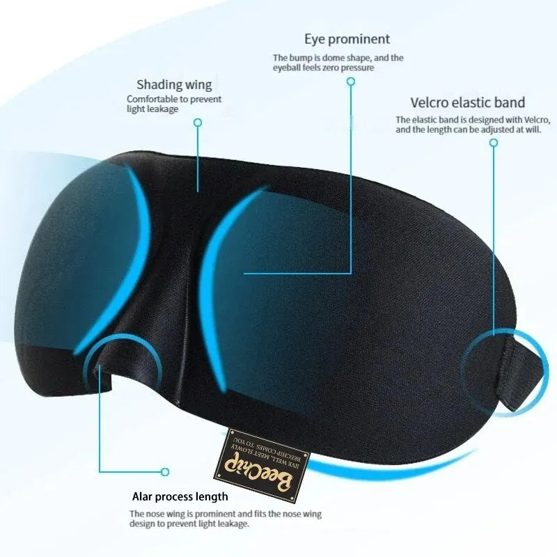 3D Sleep Mask Blindfold Sleeping Aid Soft Memory Foam Eye mask for
