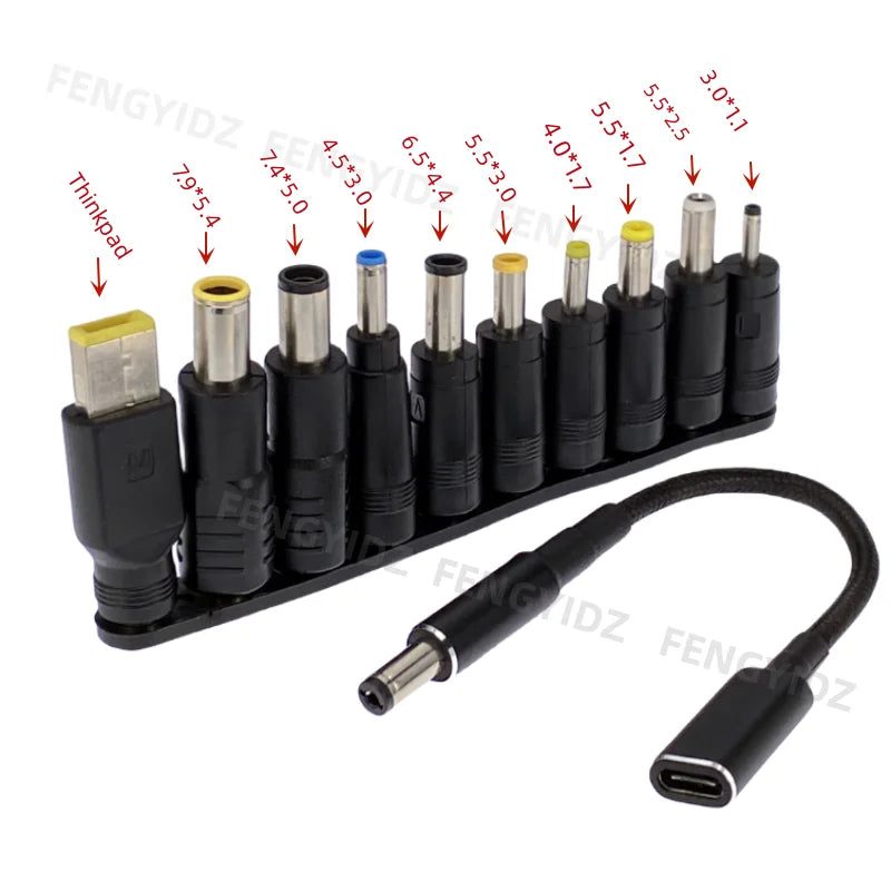 65W Type C Laptop Power Adapter Connector Plug USB Type C to Universal