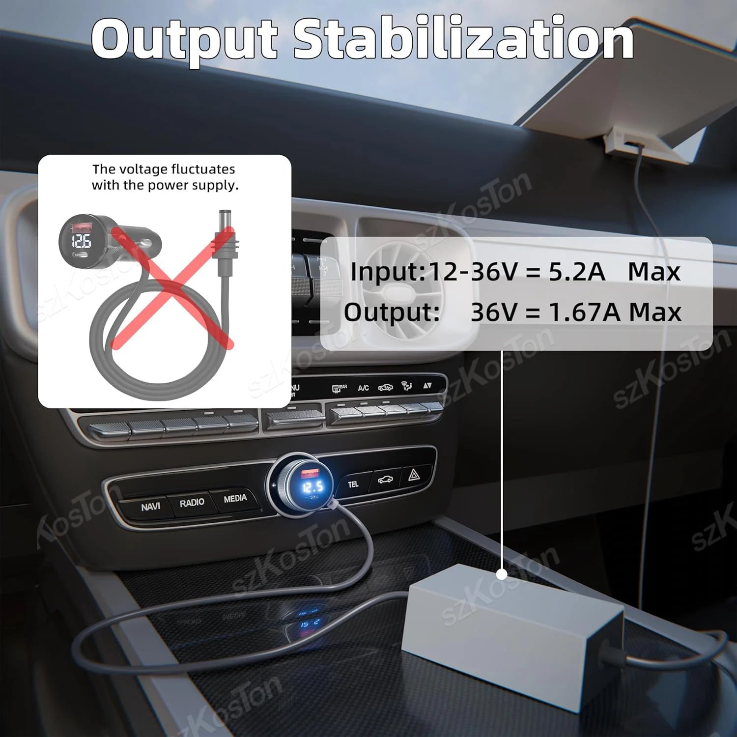 Power Cable for Starlink Mini Car Adapter with Step Up Converter