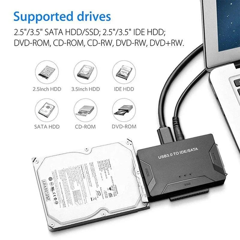 SATA/IDE to USB 3.0 Adapter Hard Drive Adapter Converter for Universal