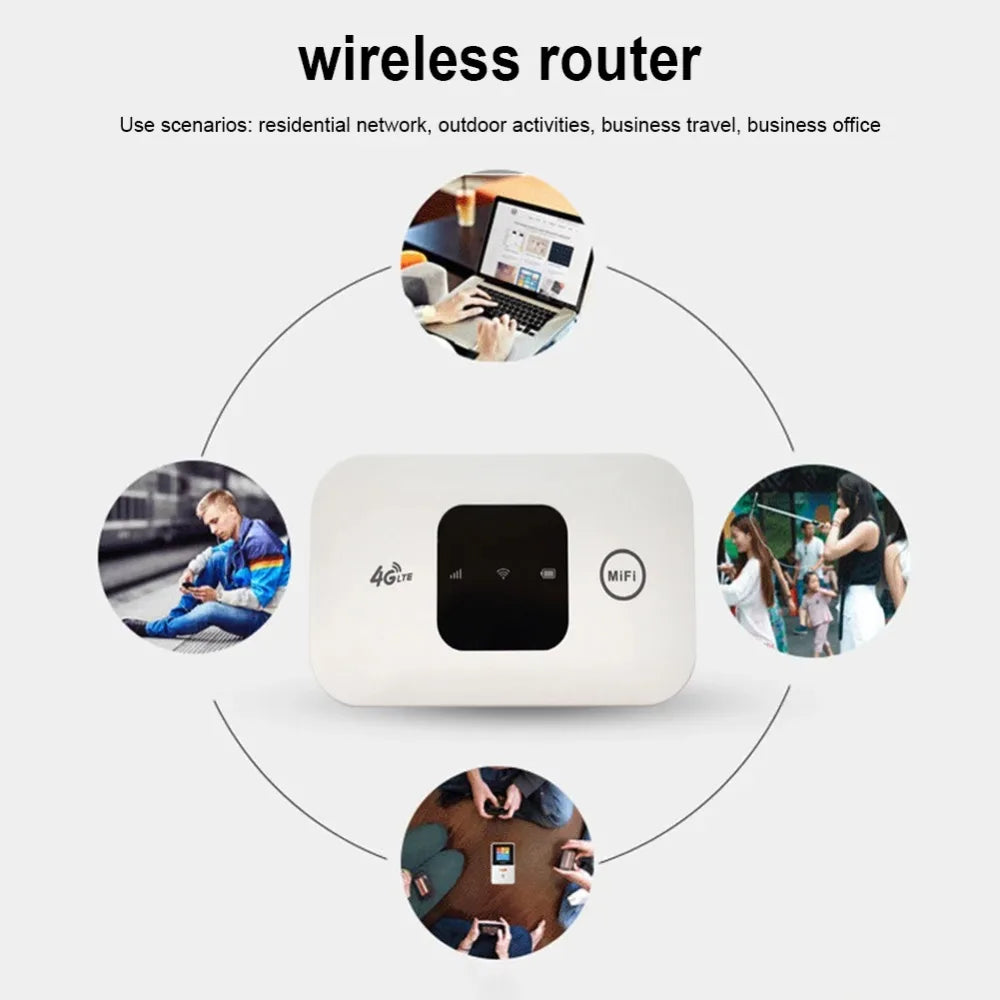4G Lte Router Wireless Wifi 2100mAh Mobile Hotspot with SIM Card Slot