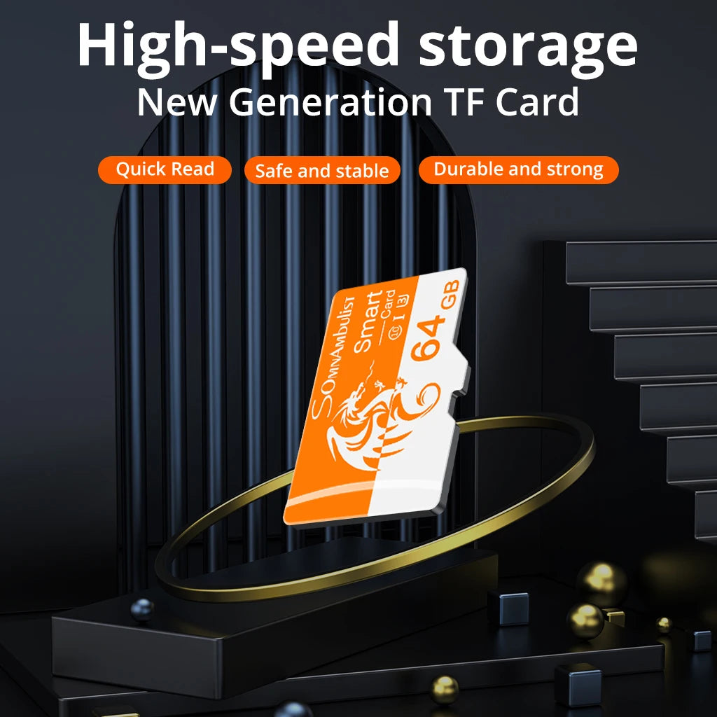 SomnAmbulist Memory Card 64GB High Speed Mini TF Card C10 U3 A1 for