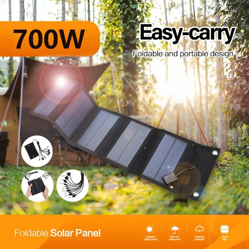 700W Foldable Solar Panel Phone Charger 5V USB Waterproof Power Banks