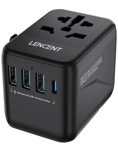 LENCENT Universal Travel Adapter with 3 USB Ports 1Type-C PD Charging