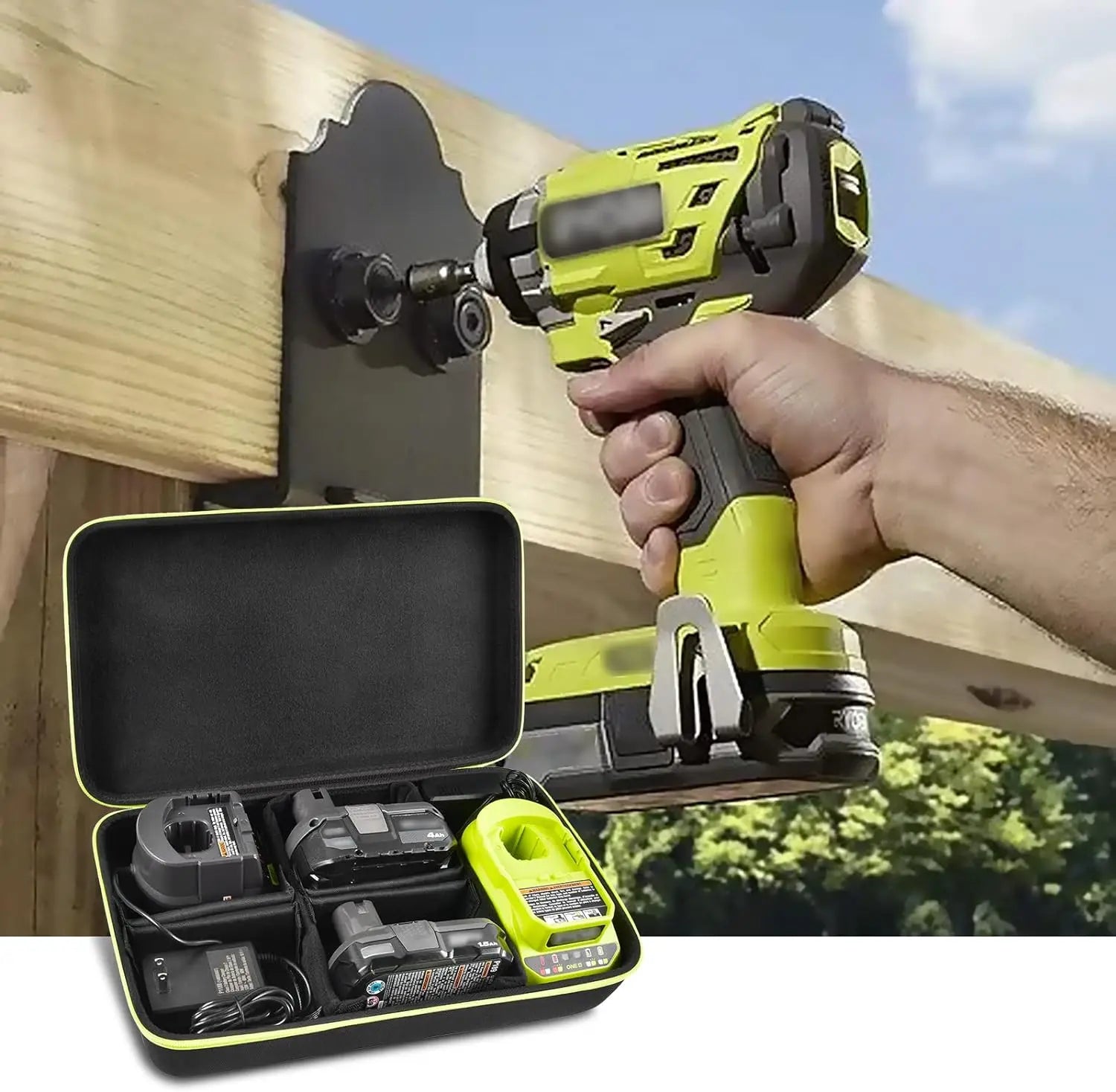 Case Compatible with Ryobi ONE+ 18V Lithium-Ion 4.0/ 3.5/ 3.0/ 2.0/