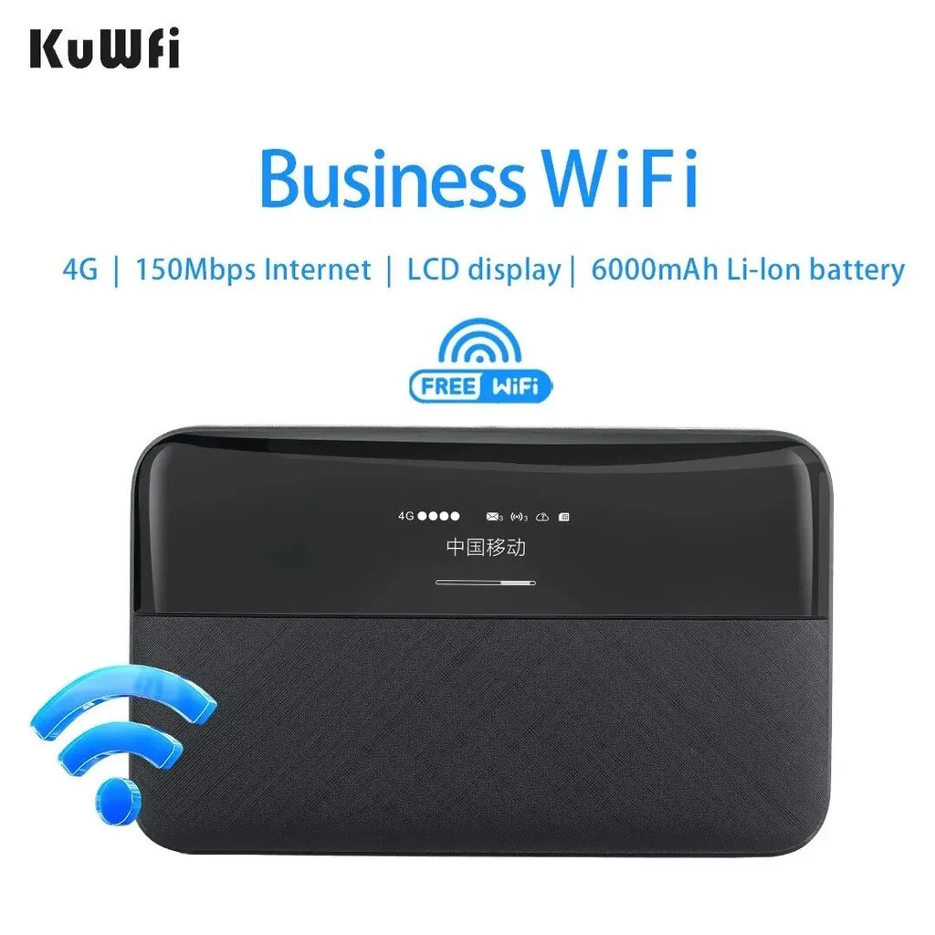 KuWFi 6000mAh Unlock 4G Pocket Wifi 150Mbps Portable Wireless Mobile