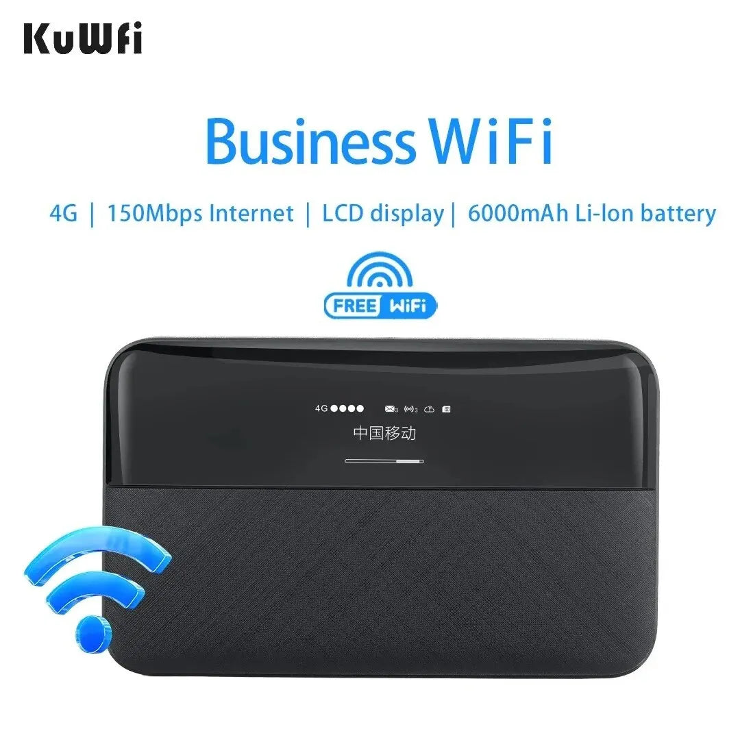 KuWFi 6000mAh Unlock 4G Pocket Wifi 150Mbps Portable Wireless Mobile